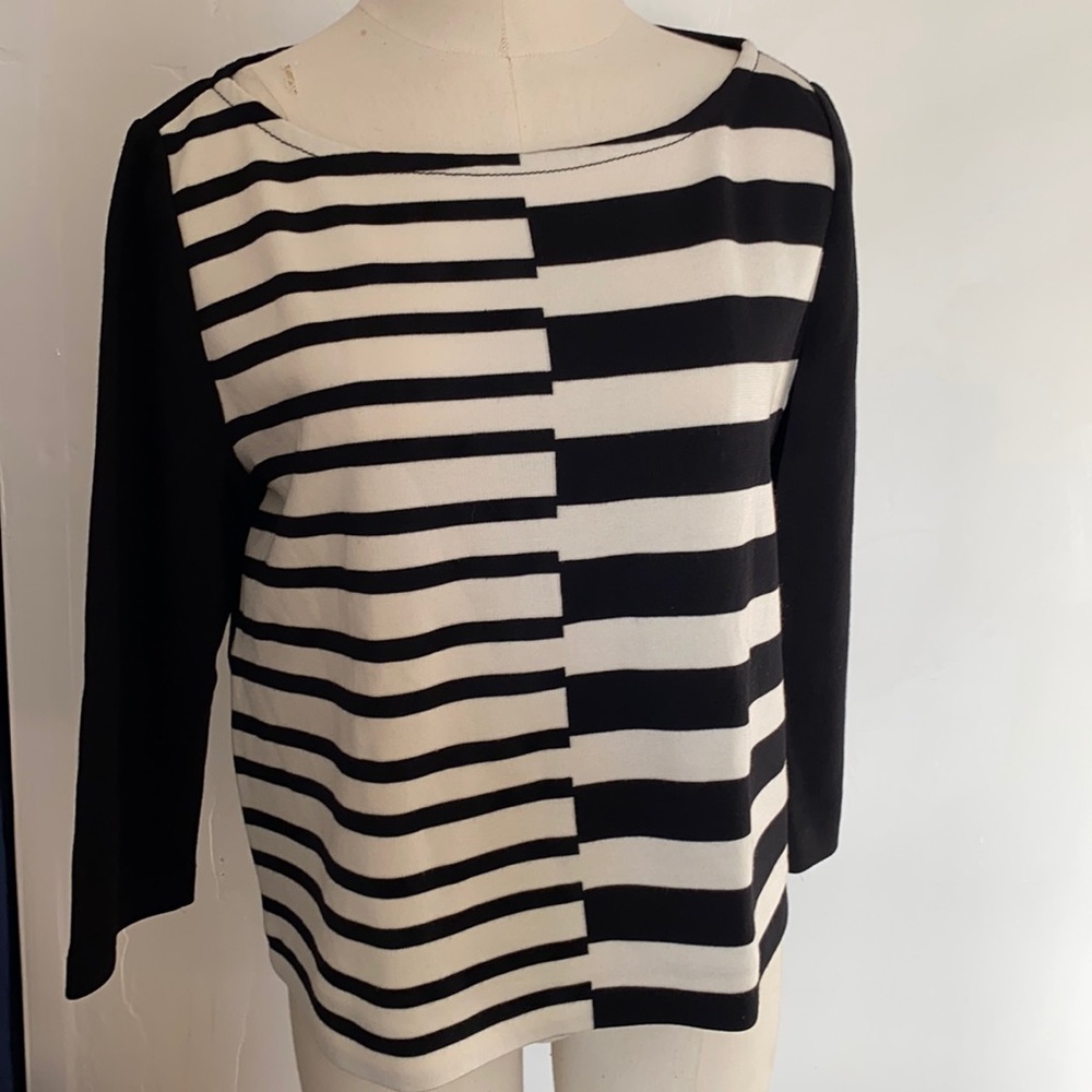 St john black and white top
